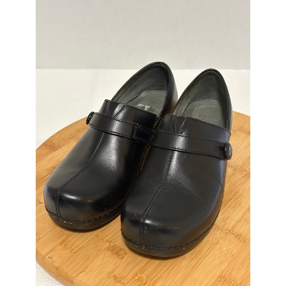 Dansko Black Leather Clogs  Professional Work Shoes Womens 39